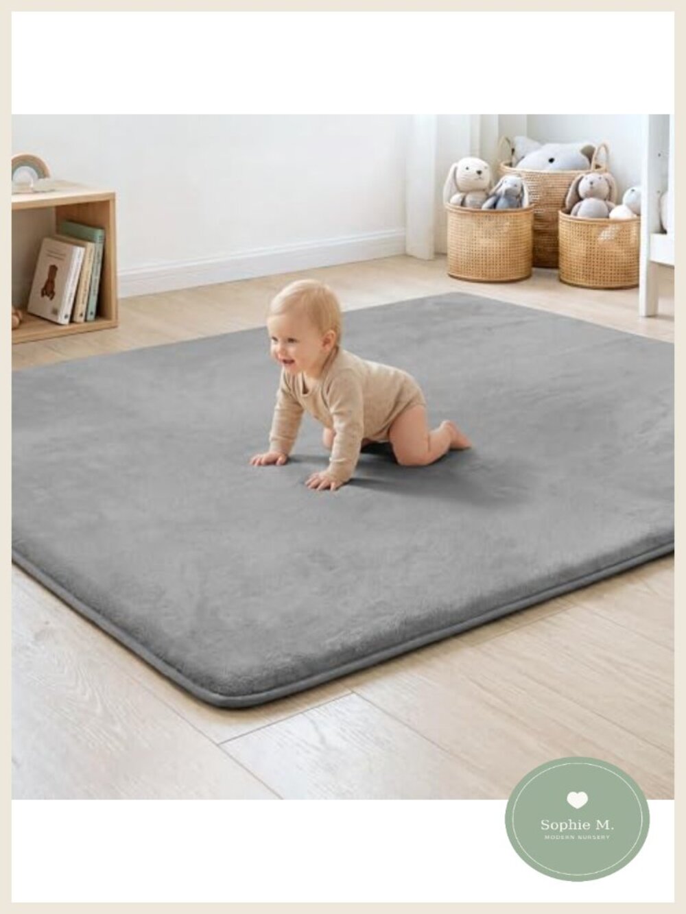Thick Baby Floor Play Mat 79x118 Padded Foam Tummy Time Crawling Non Slip